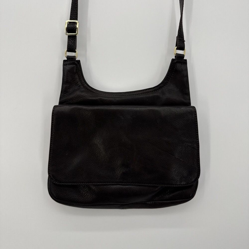 Margot Dark Brown Leather Crossbody Flap Bag Classic